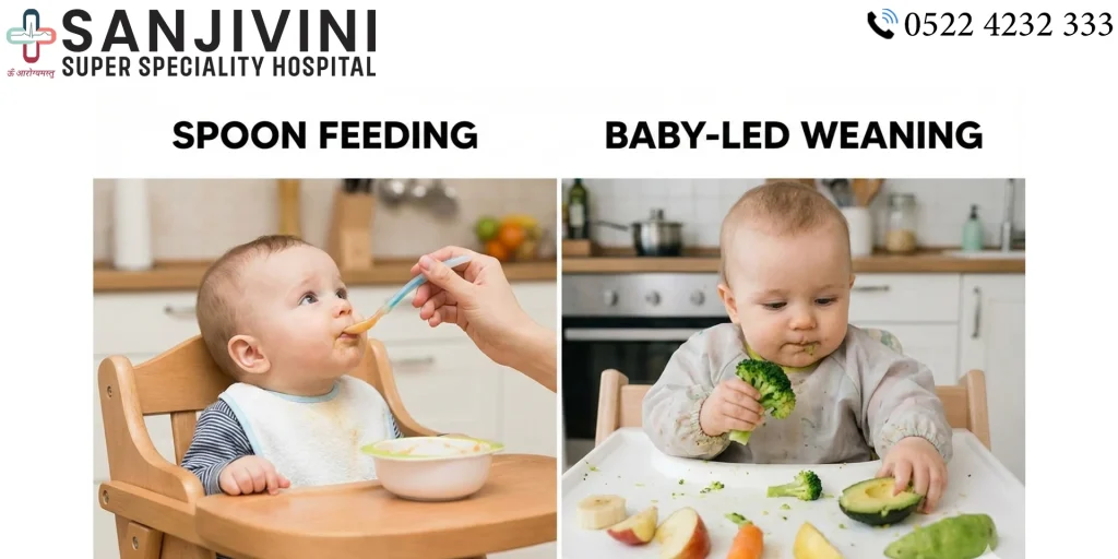 Comparison between baby-led weaning and spoon feeding methods